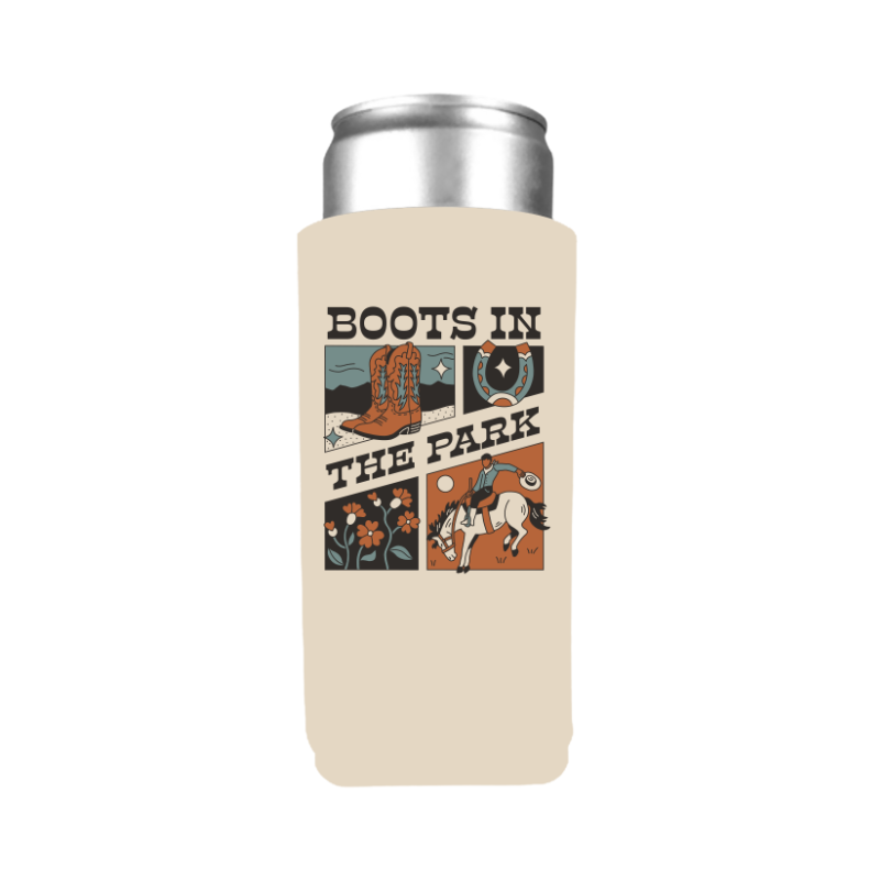 25oz Tall Boy Country Boots In The Park Koozie
