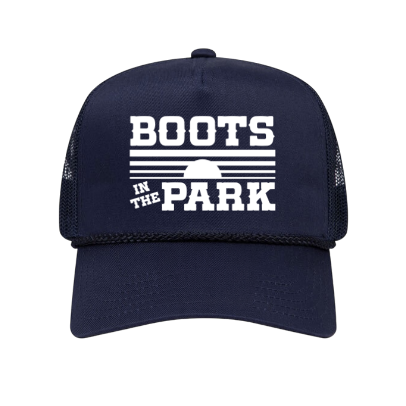 Navy & White Sunset Trucker Rope Hat