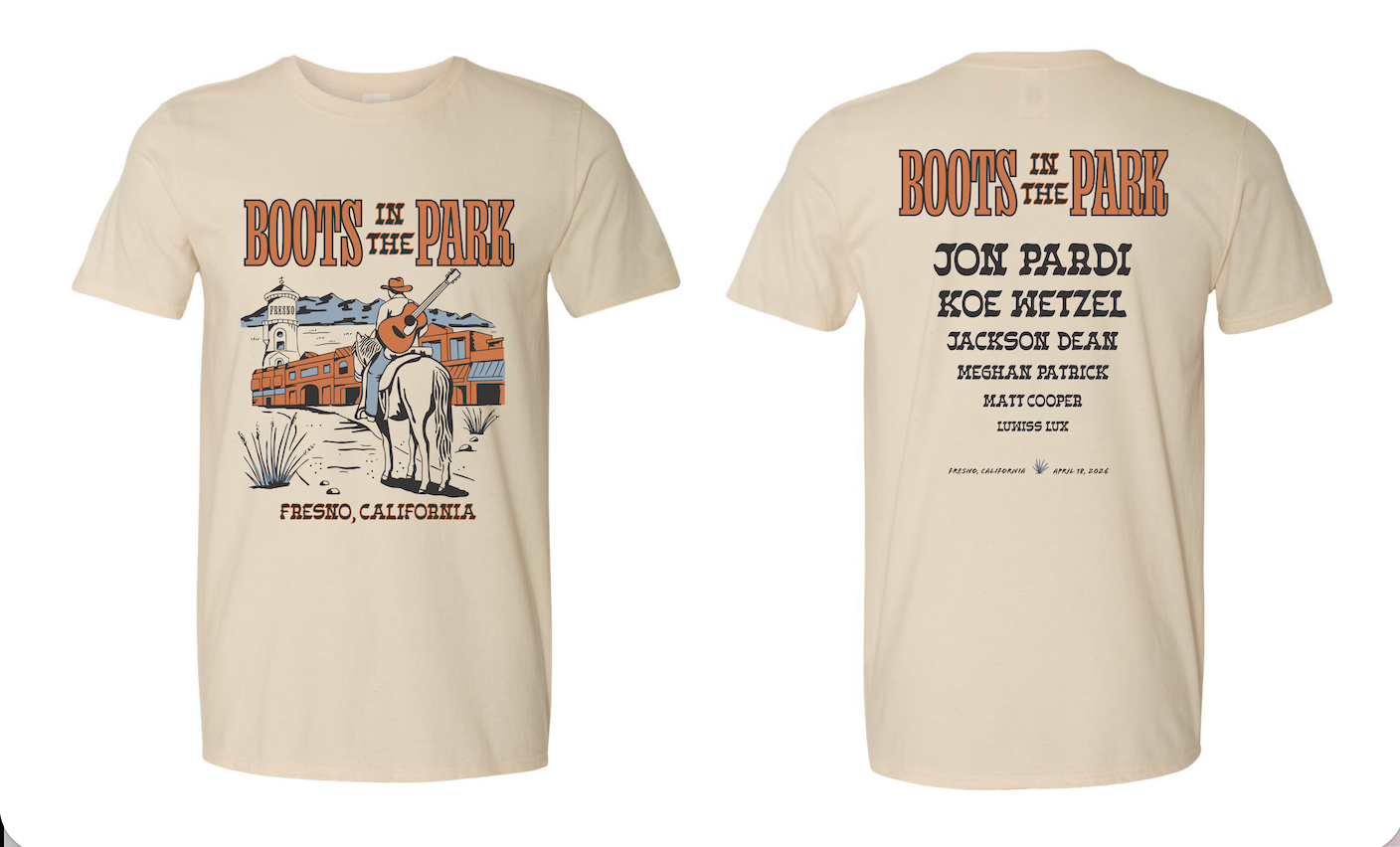 4.18.2026 Fresno Boots In The Park Tee - Natural Tee