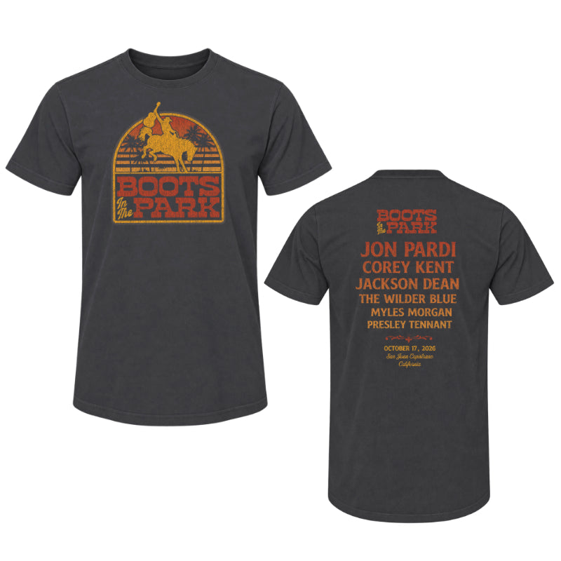 10.17.2026 OC Boots In The Park - Faded Black Lineup Tee