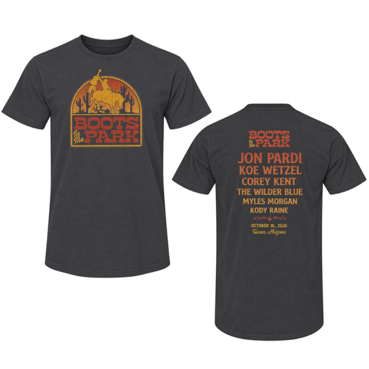 10.18.2026 Tucson Boots In The Park - Faded Black Lineup Tee