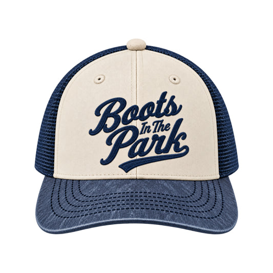 Navy Mineral Washed Script Hat