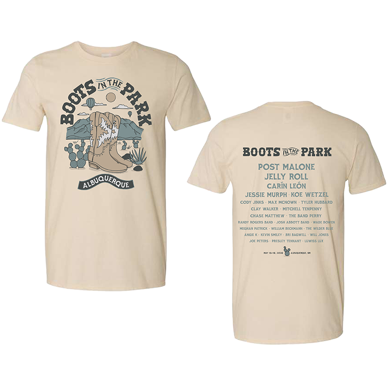 May 15 & 16, 2026 ABQ Boots In The Park - Boots Natural Tee