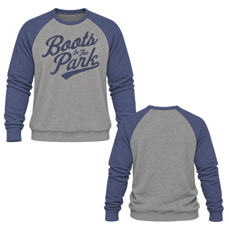 Boots In The Park Navy Heather Crew Sweatshirt