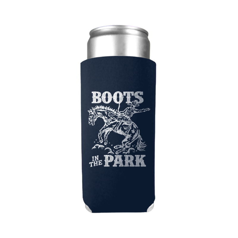 25oz Tall Boy Navy Boots In The Park Koozie