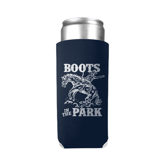 25oz Tall Boy Navy Boots In The Park Koozie