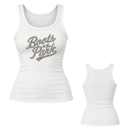 Boots In The Park Rhinestone Ribbed Tank
