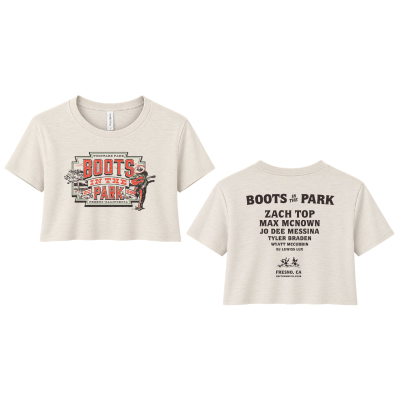 9.19.2026 Boots In The Park Fresno - Natural Crop Tee